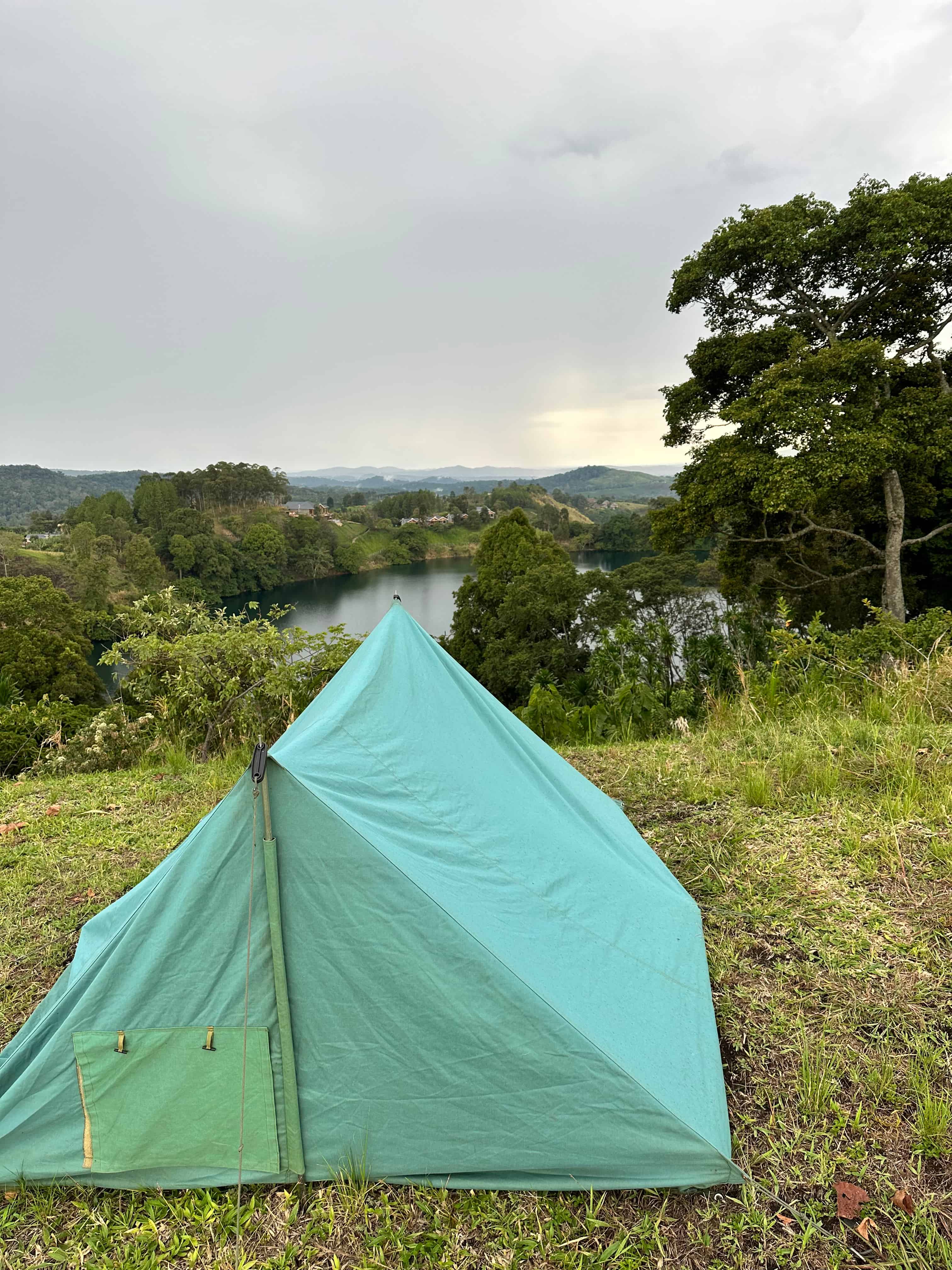Tent with lake view — Tent stay overlooking the lake and forest